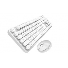摩天手(Mofii) sweet无线复古朋克键鼠套装 办公键鼠套装 鼠标 电脑键盘 笔记本键盘 白绿色 自营 